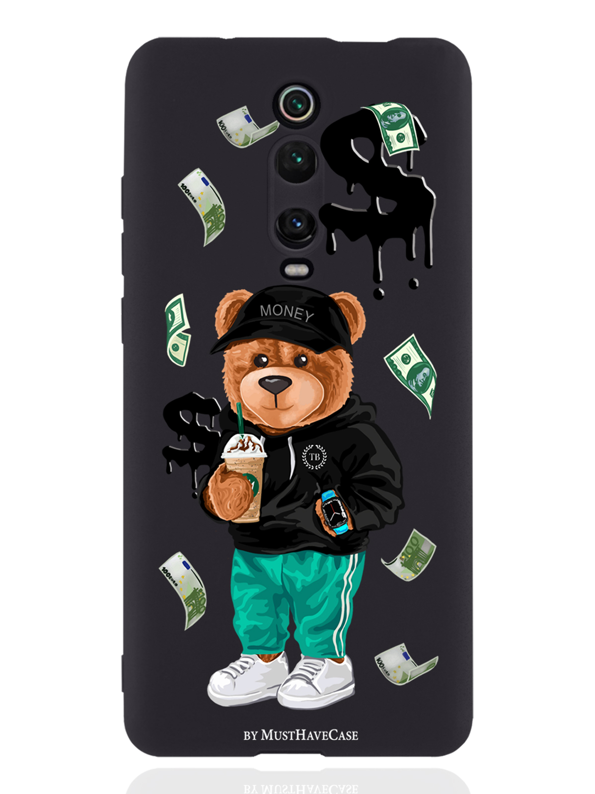 

Чехол MustHaveCase Xiaomi Mi 9T Мишка Тони, Черный;зеленый;коричневый, Xiaomi Mi 9T Мишка Тони