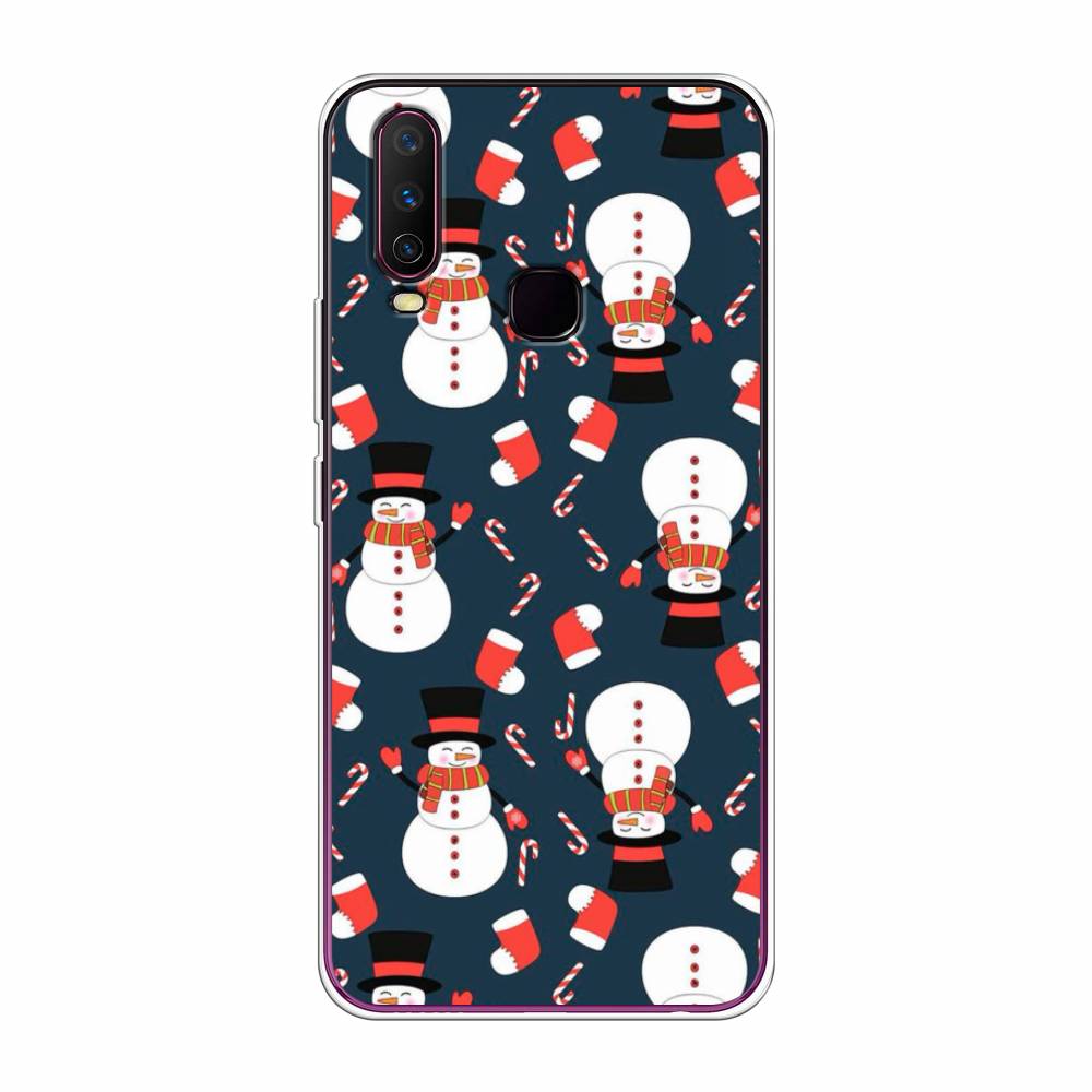 

Чехол для Vivo Y12/Y17 "Синие снеговики", Синий;белый;красный, 261750-5