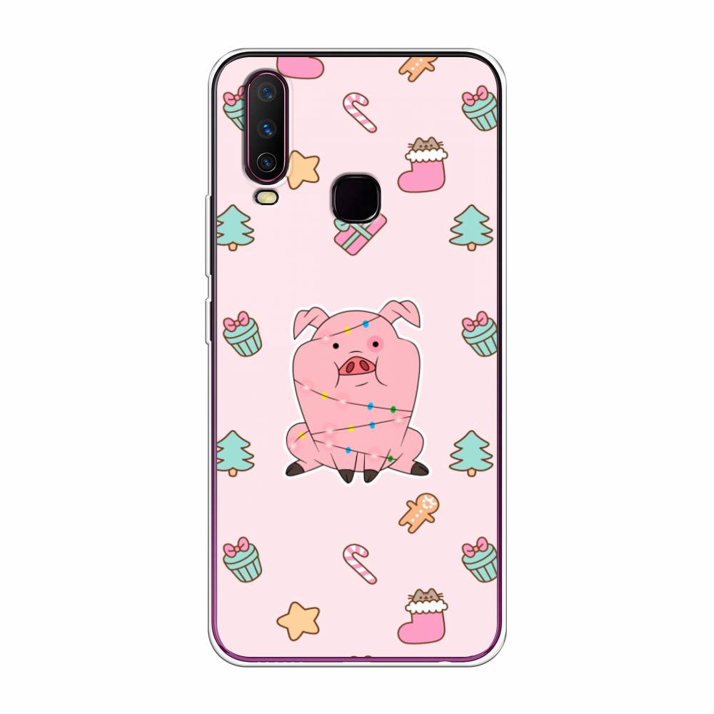 

Чехол для Vivo Y12/Y17 "Розовая свинка", Розовый;зеленый, 261750-5