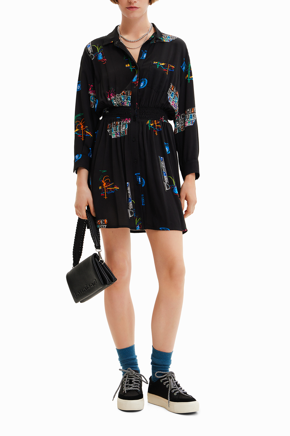 

Платье женское Desigual 23SWVW72 черное L, Черный, 23SWVW72