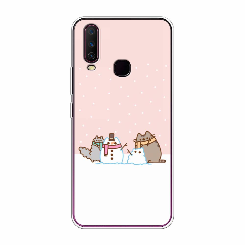 

Чехол для Vivo Y12/Y17 "Котики в снегу", Розовый;белый;серый, 261750-5