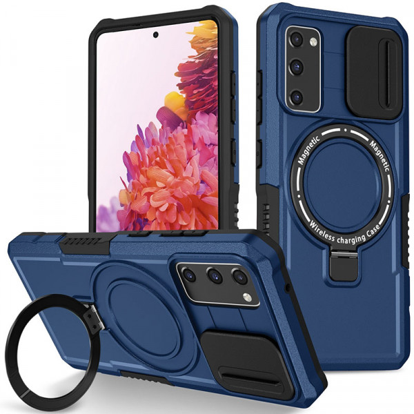

Чехол RosCase CamShield MagSafe для Samsung Galaxy S20 FE со шторкой, Синий