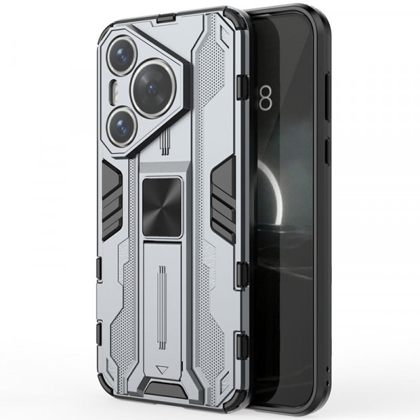 

Чехол-подставка RosCase Galvatron для Huawei Pura 70, Серый