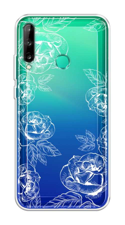 

Чехол на Huawei P40 Lite E "Розы графика", Черный;серый, 612450-2