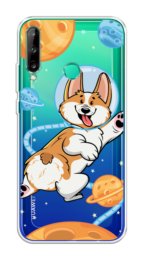 

Чехол на Huawei P40 Lite E "Корги-космонавт", Голубой;бежевый;белый, 612450-1