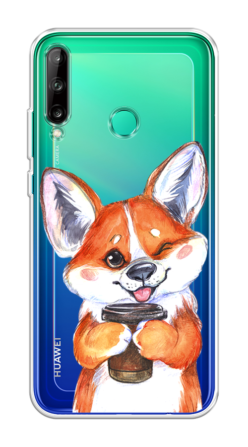 

Чехол на Huawei P40 Lite E "Корги с кофе", Оранжевый;белый, 612450-4