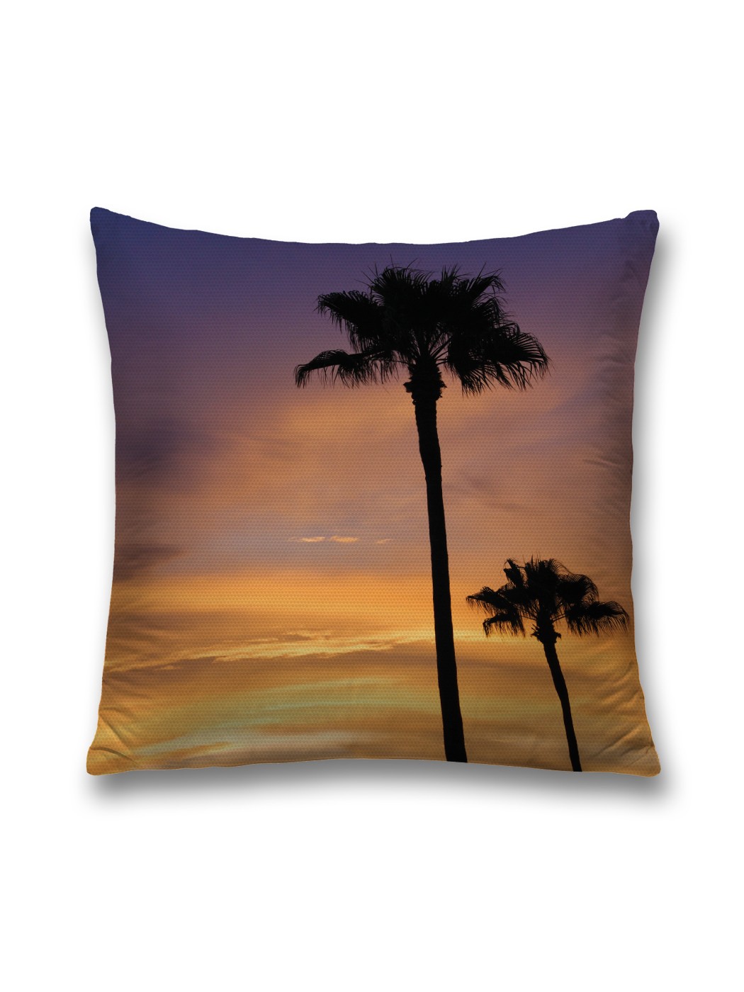 фото Наволочка декоративная joyarty "пальмы наблюдают закат" на молнии, 45x45 см