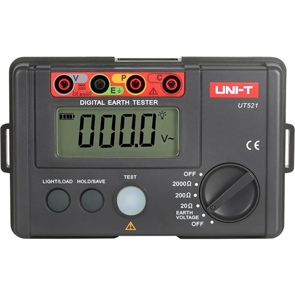 

Цифровой измеритель сопротивления заземления до 2000 ом UNI-T UT521, 00-00004329