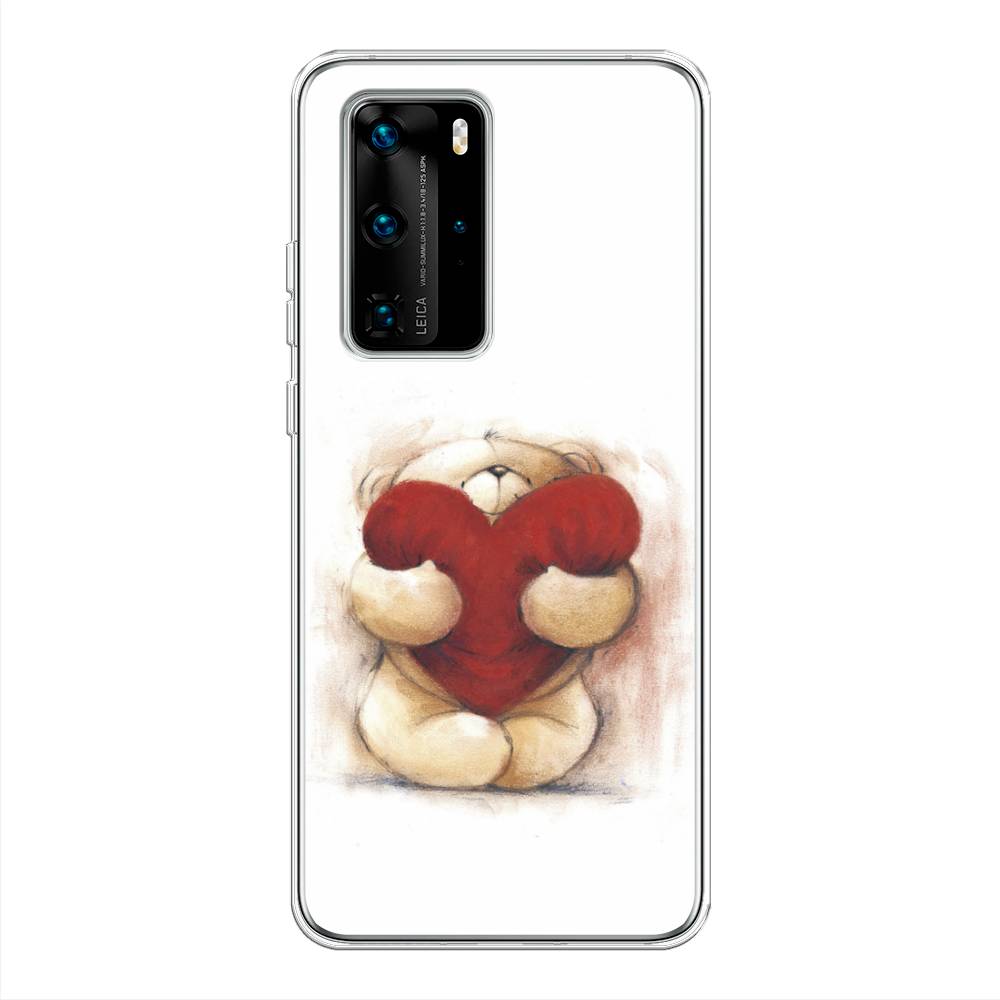 

Чехол Awog на Huawei P40 Pro "Мишка с сердцем 1", Белый;красный;бежевый, 610950-6