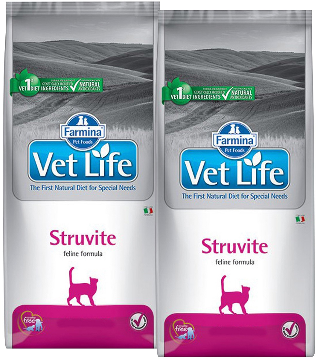 

Сухой корм для кошек FARMINA VET LIFE FELINE STRUVITE при МКБ, 2 шт по 2 кг