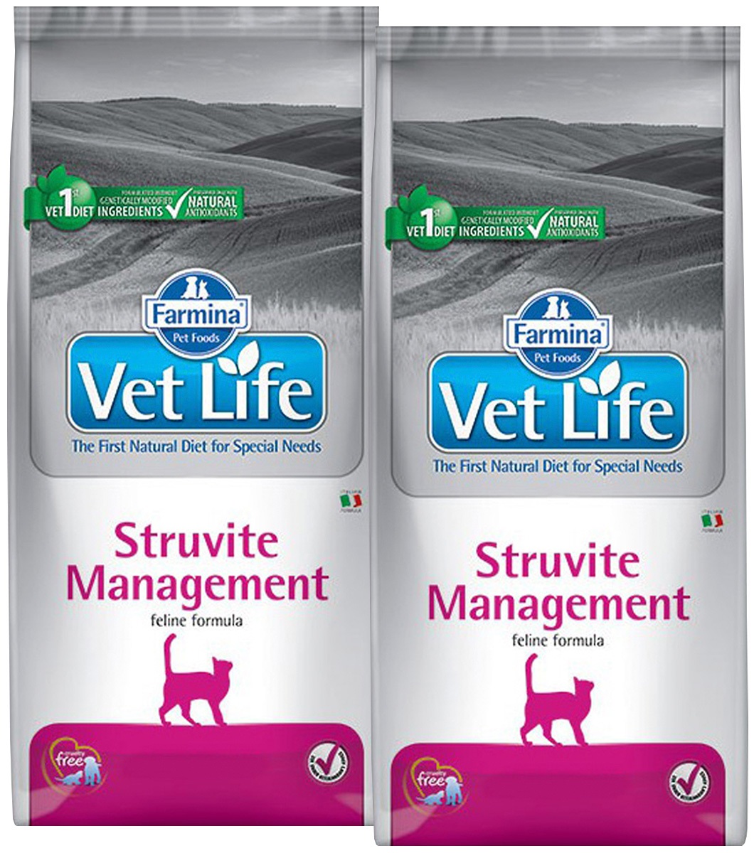 фото Сухой корм для кошек farmina vet life feline struvite management, 2 шт по 2 кг