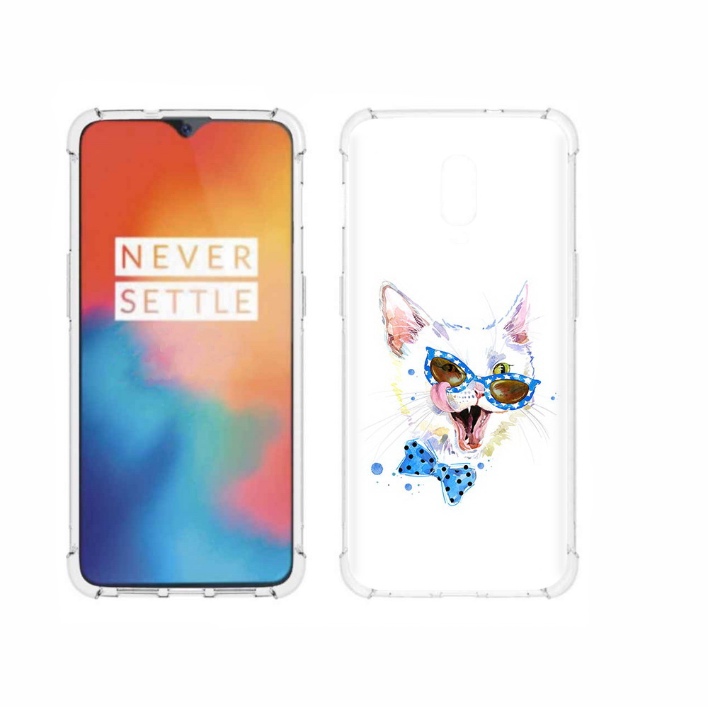 

Чехол MyPads Tocco для OnePlus 6T белый кот, Прозрачный, Tocco