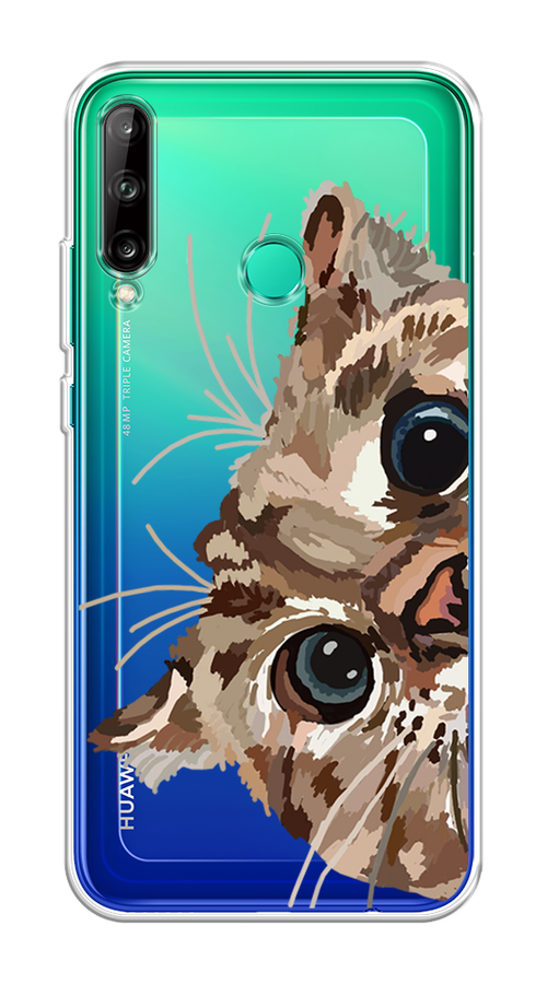 

Чехол на Huawei P40 Lite E "Любопытный кот", Коричневый;синий;черный, 612450-1