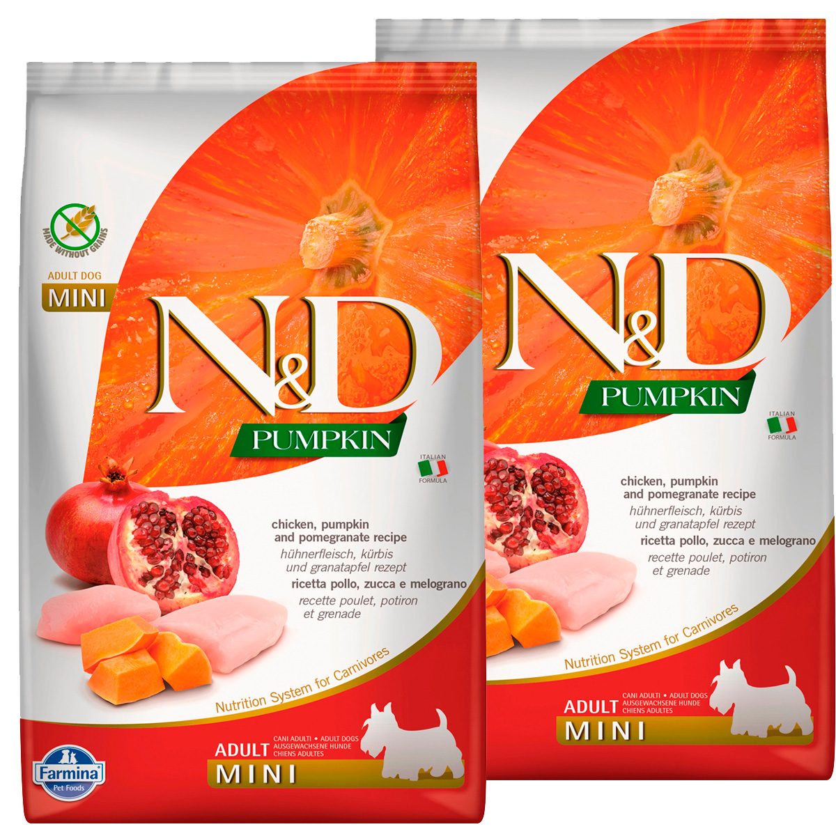 

FARMINA FARMINA DOG N&D GRAIN FREE PUMPKIN ADULT MINI CHICKEN & POMEGRANATE беззерновой дл