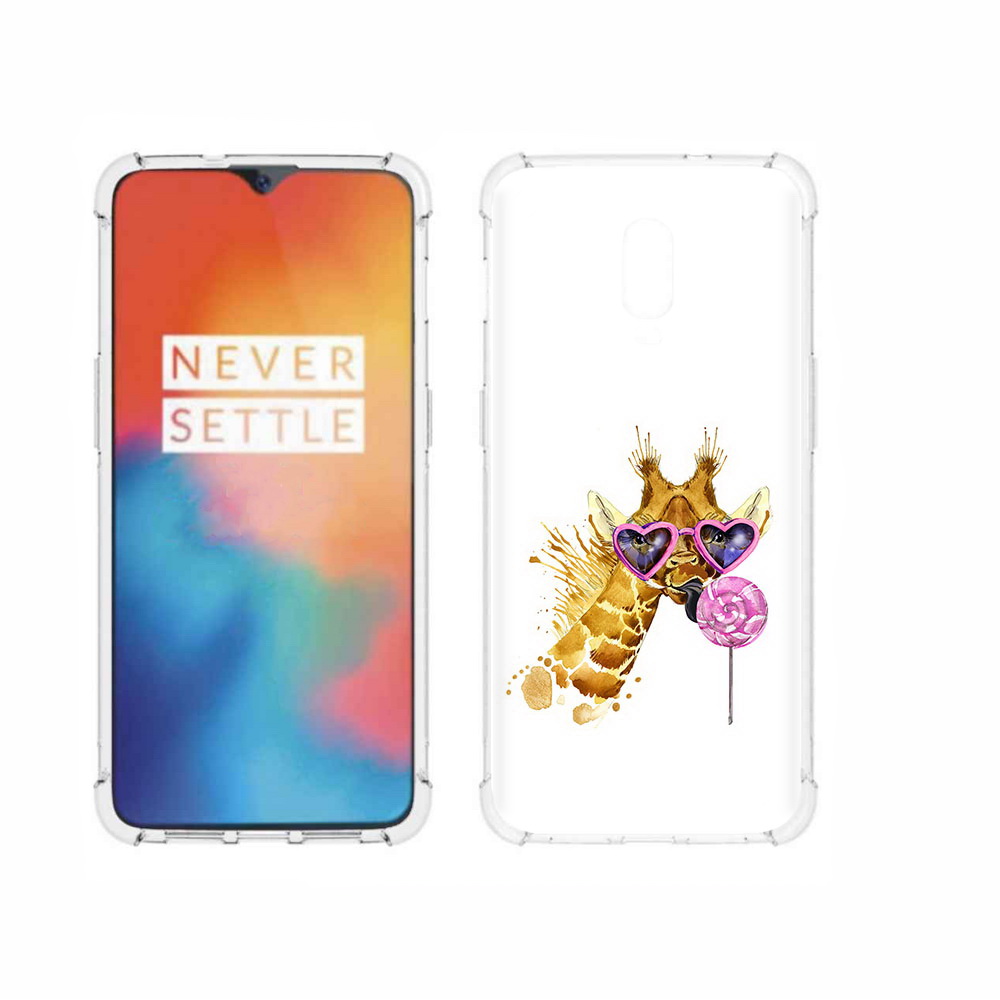 

Чехол MyPads Tocco для OnePlus 6T акварельный жираф, Прозрачный, Tocco
