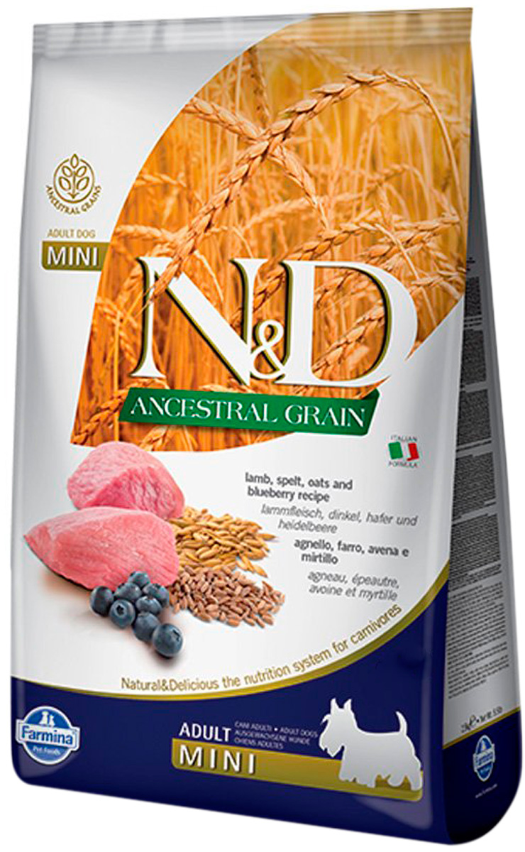 

FARMINA FARMINA DOG N&D ANCESTRAL GRAIN ADULT MINI LAMB & BLUEBERRY низкозерновой для взро