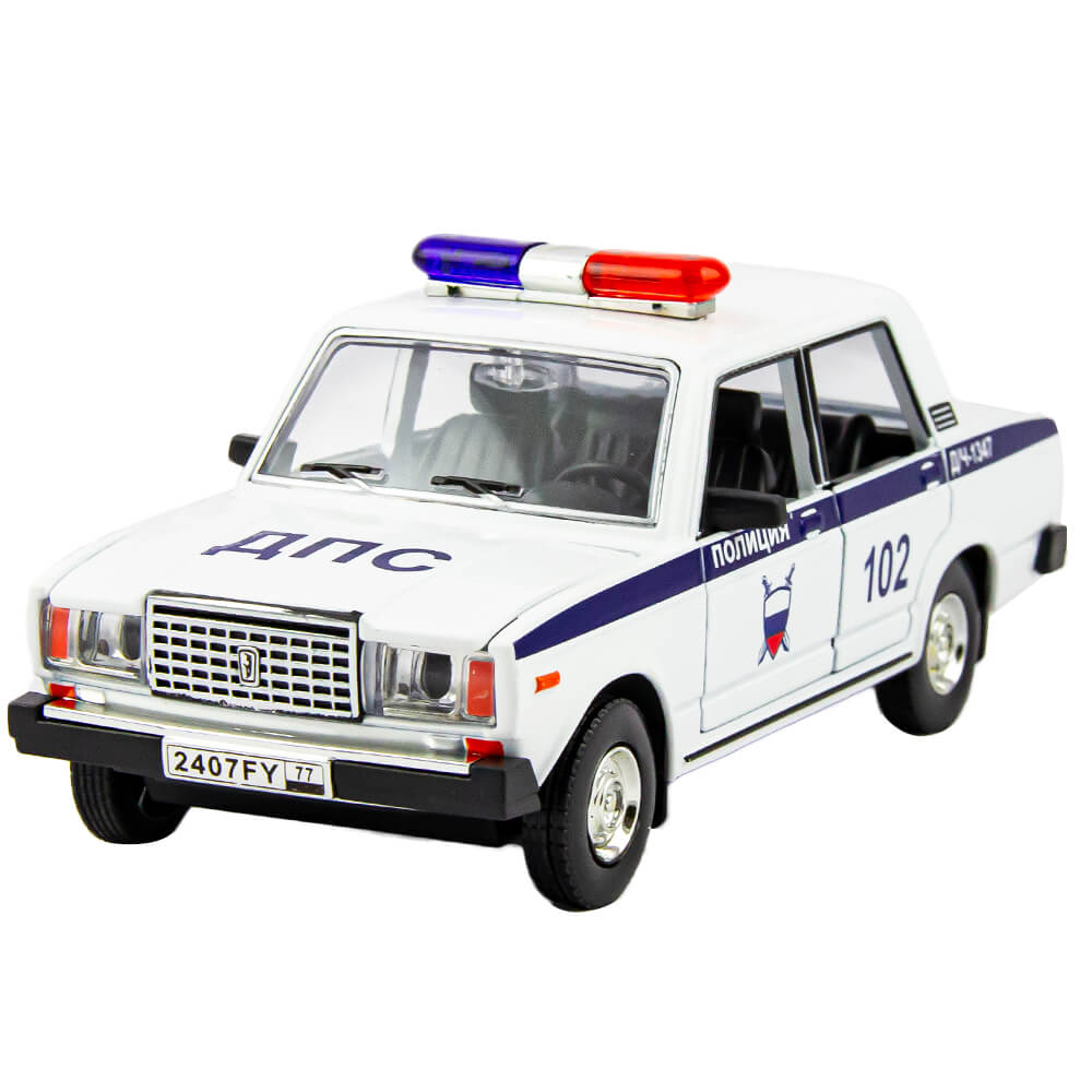 Металлическая машинка XPX ВАЗ 2107 ДПС белый машинка автопанорама яндекс такси lada vesta м1 24 белый jb1251344 яндекс такси
