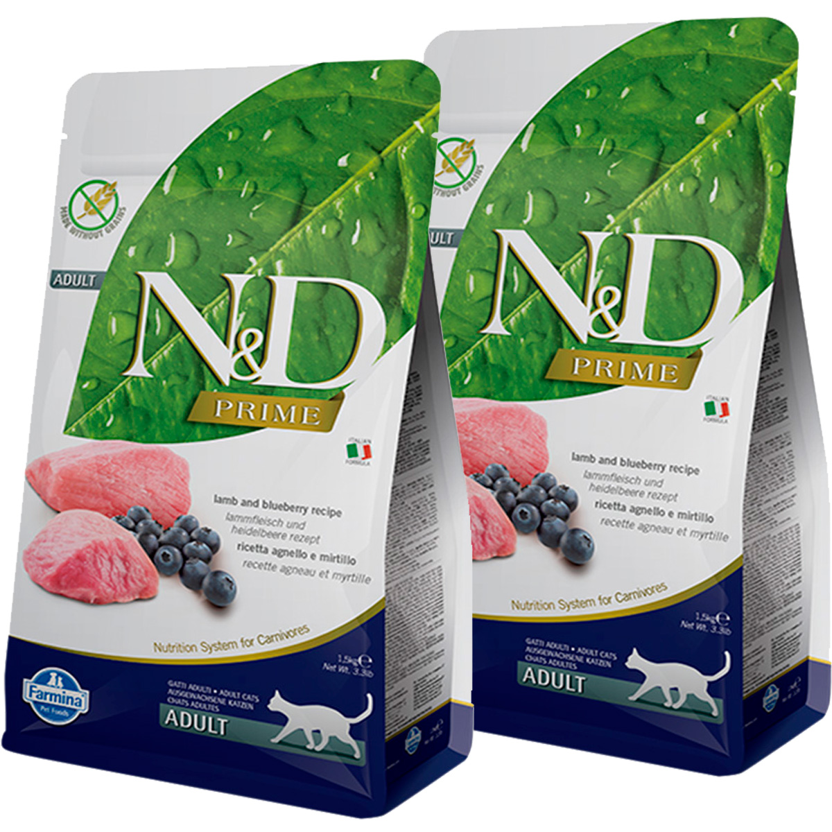 

FARMINA FARMINA CAT N&D PRIME LAMB & BLUEBERRY беззерновой для взрослых кошек с ягненком и