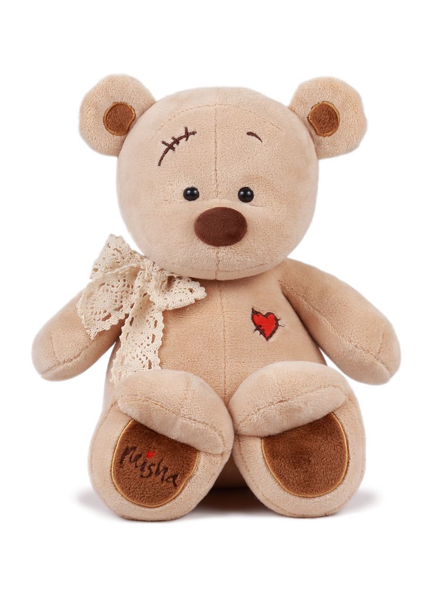 Мягкая игрушка Kult of toys Медведь Misha и Masha, коричневый, 32 см