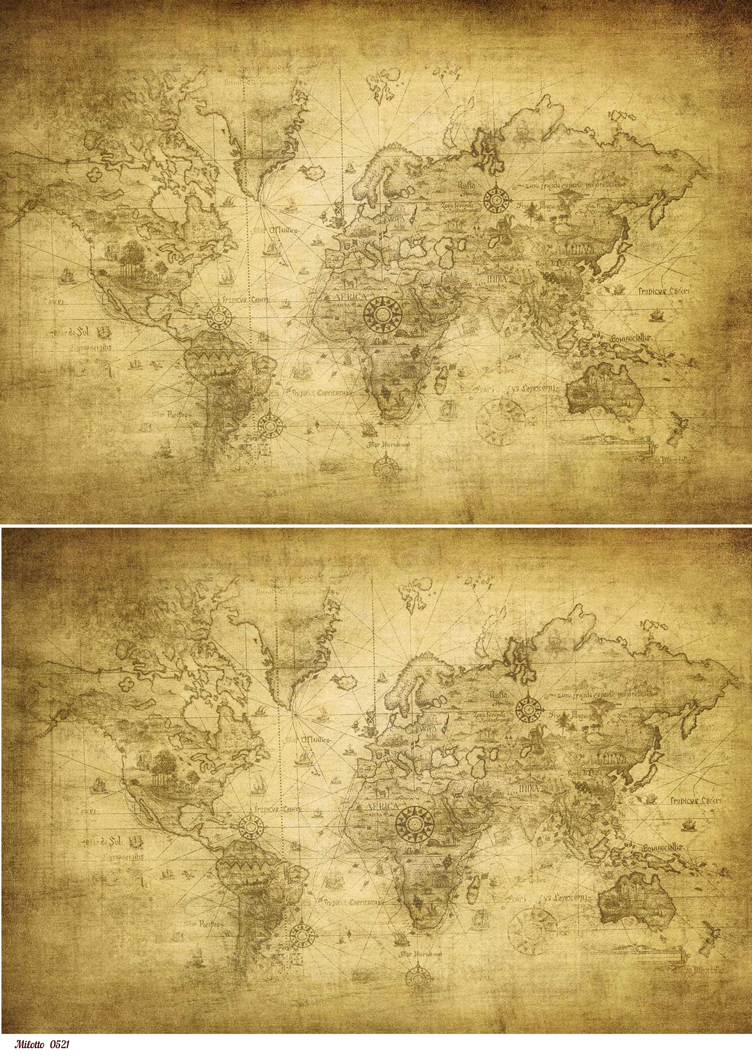 

Рисовая бумага для декупажа карта А4 Milotto 0521 старинная карта винтаж крафт