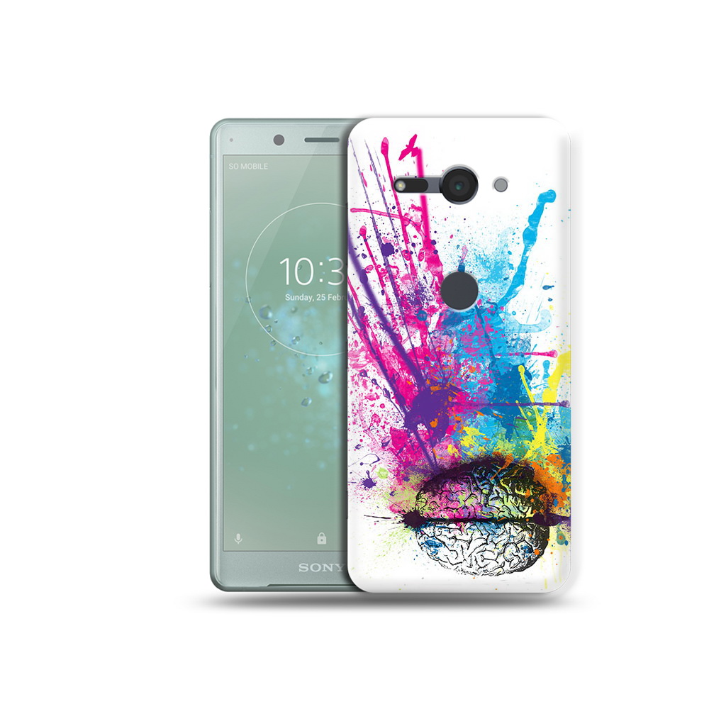 

Чехол MyPads Tocco для Sony Xperia XZ2 Compact яркий красочный мозг, Прозрачный, Tocco