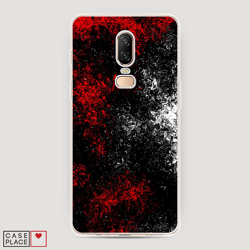 

Чехол на OnePlus 6 "Монотипия", Красный;черный;белый, 150550-3