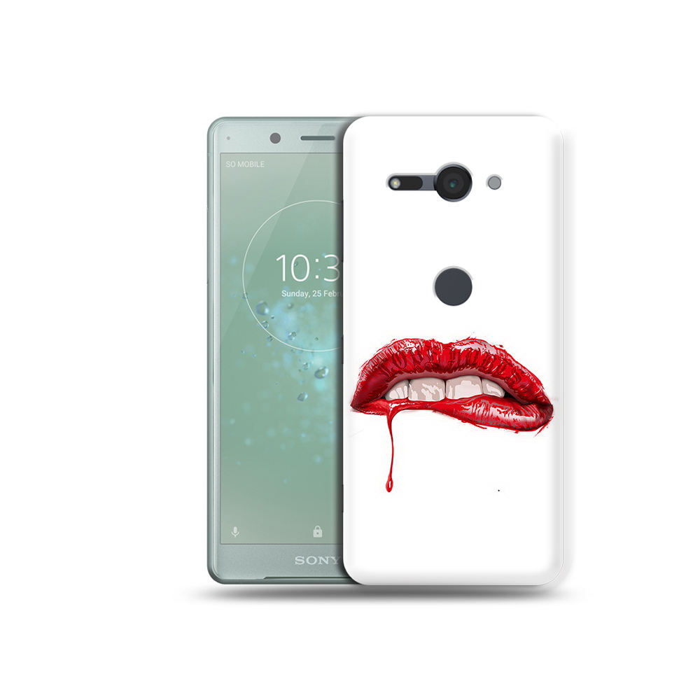 

Чехол MyPads Tocco для Sony Xperia XZ2 Compact яркие красные губы, Прозрачный, Tocco