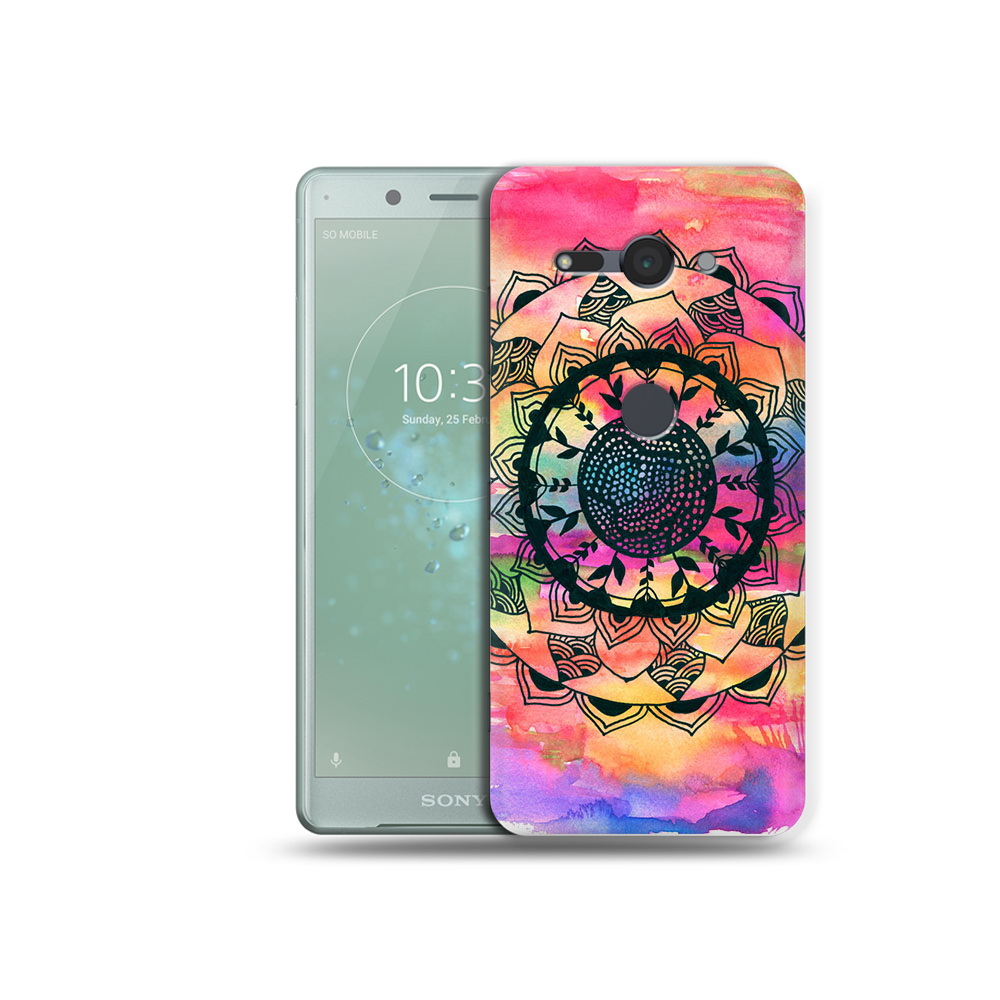 

Чехол MyPads Tocco для Sony Xperia XZ2 Compact яркая абстракция круглый цветок, Прозрачный, Tocco
