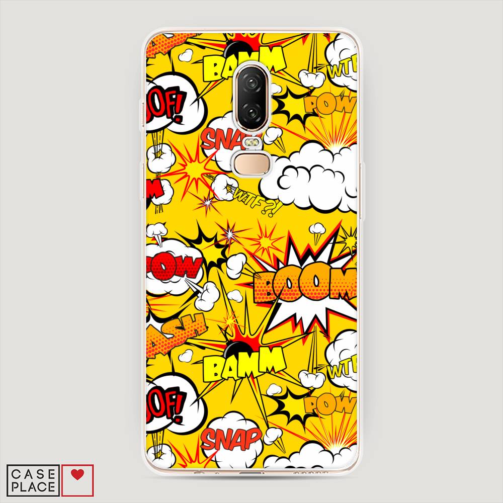 

Чехол на OnePlus 6 "Поп Арт эффекты", Желтый;белый;оранжевый, 150550-6