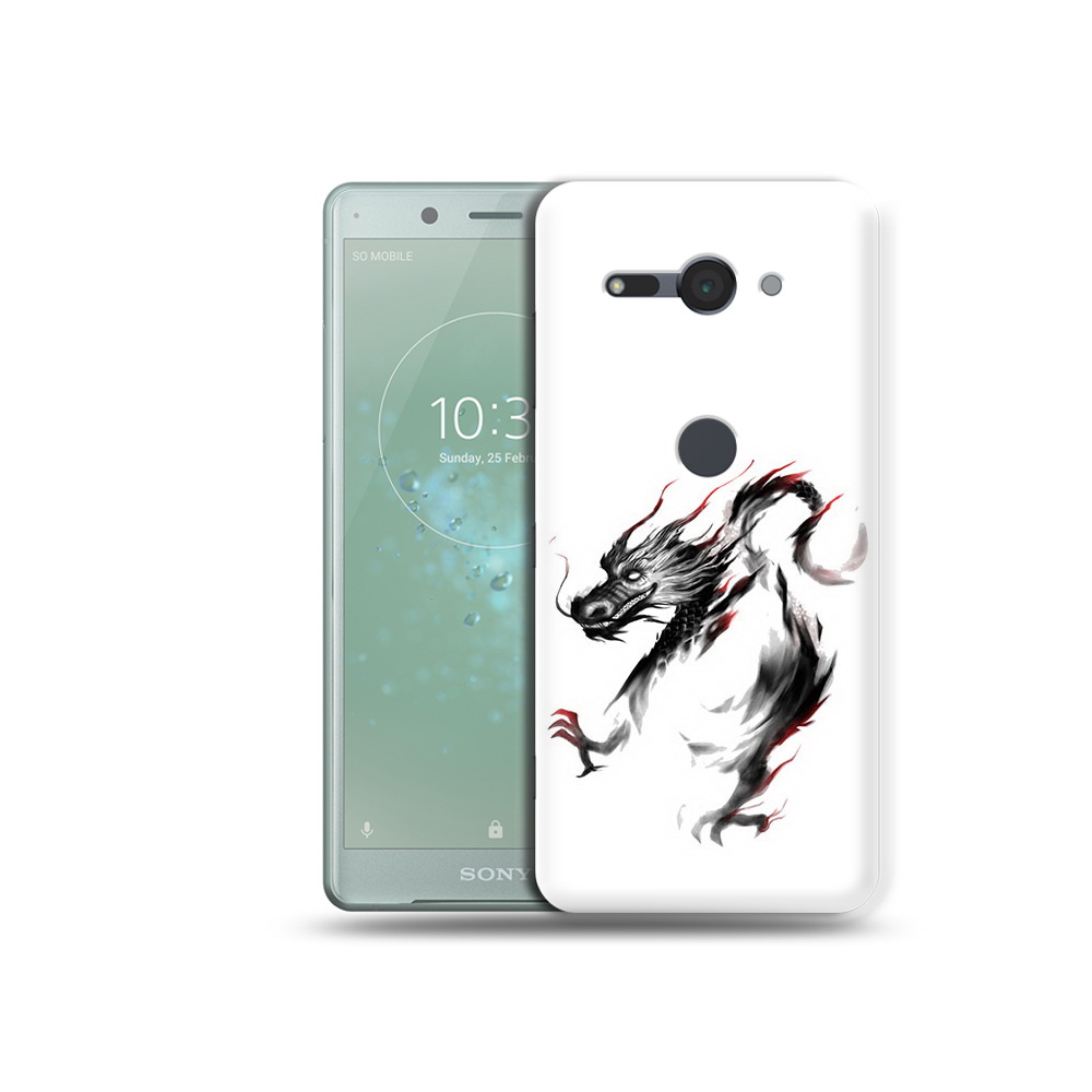 

Чехол MyPads Tocco для Sony Xperia XZ2 Compact черный дракон, Прозрачный, Tocco