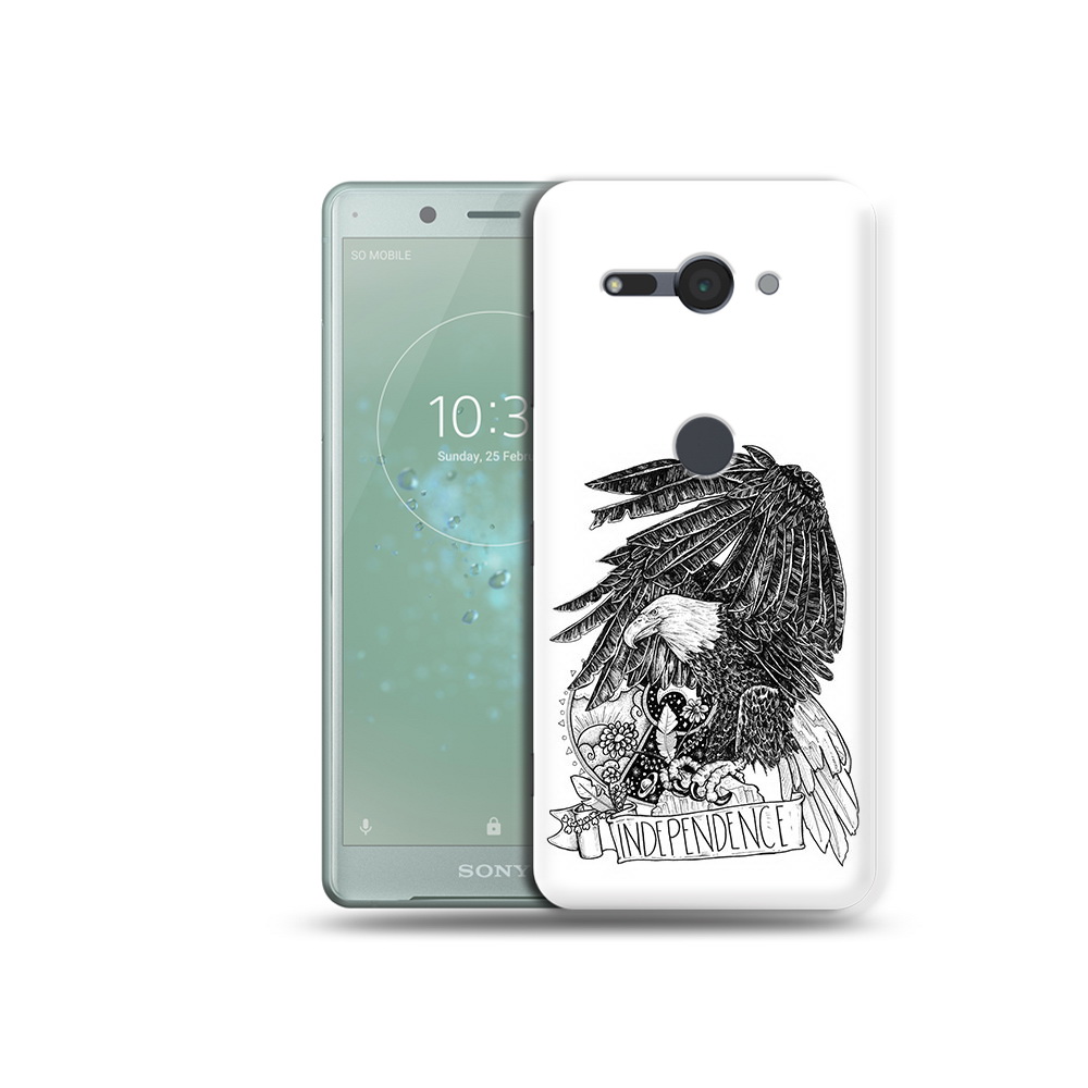 

Чехол MyPads Tocco для Sony Xperia XZ2 Compact черно белый сокол, Прозрачный, Tocco