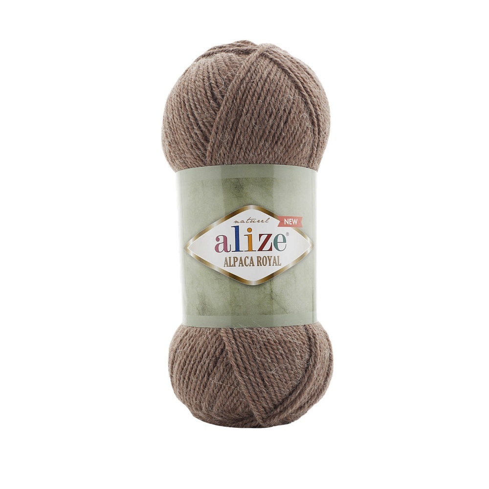 

Пряжа ALIZE Alpaca Royal New, 5х100 г, 250 м, 688 кофе с молоком меланж, Коричневый