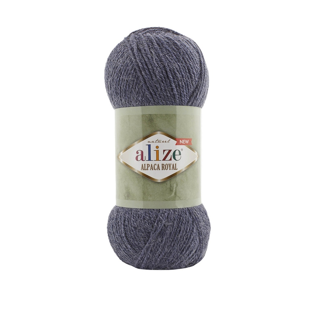 

ALIZE Alpaca Royal New, акрил, шерсть, альпака, 5х100 г, 250 м, цвет 203 джинс меланж, Серый