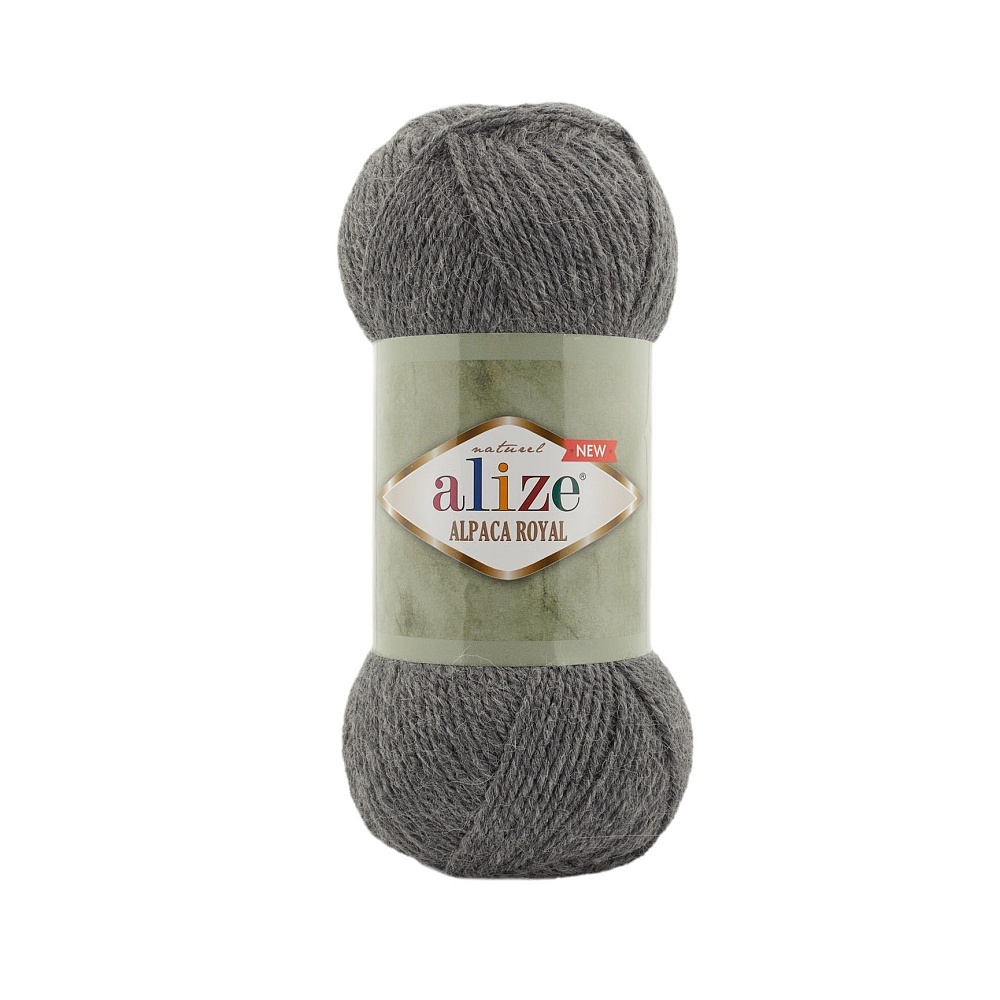 

ALIZE Alpaca Royal New, акрил, шерсть, альпака, 5х100 г, 250 м, цвет 196 серый меланж