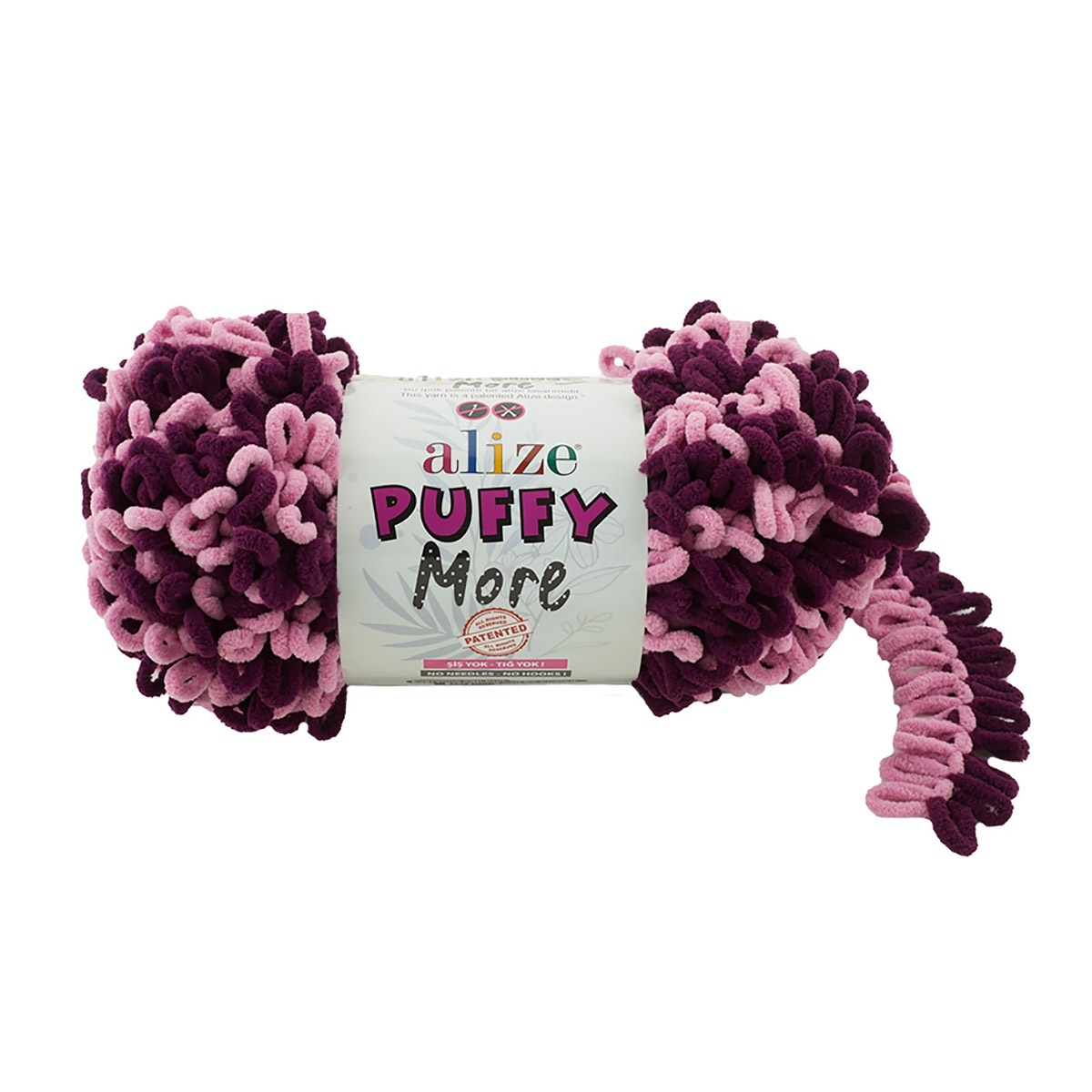 

Пряжа Alize Puffy More, 100% микрополиэстер, 300 г, 11,5 м, цвет 6278, Розовый;бордовый