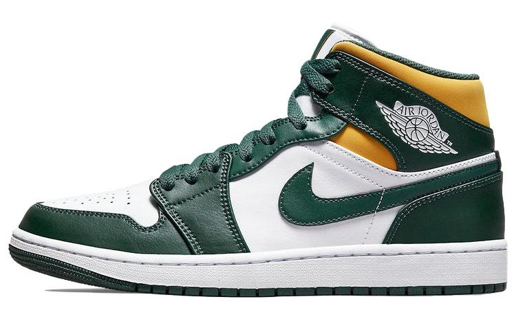 

Кеды унисекс Jordan Air Jordan 1 mid зеленые 44 EU, Зеленый, Air Jordan 1 mid