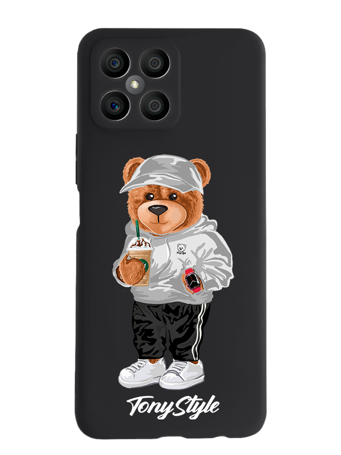 

Чехол Tony Style Honor X8 Tony Style с кофе, Серый;белый;черный, Honor X8 Tony Style с кофе