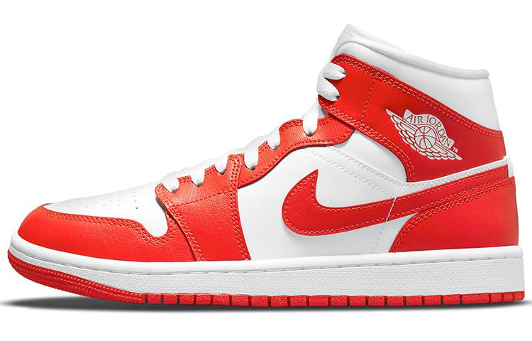 

Кеды унисекс Jordan Air Jordan 1 mid красные 43 EU, Красный, Air Jordan 1 mid