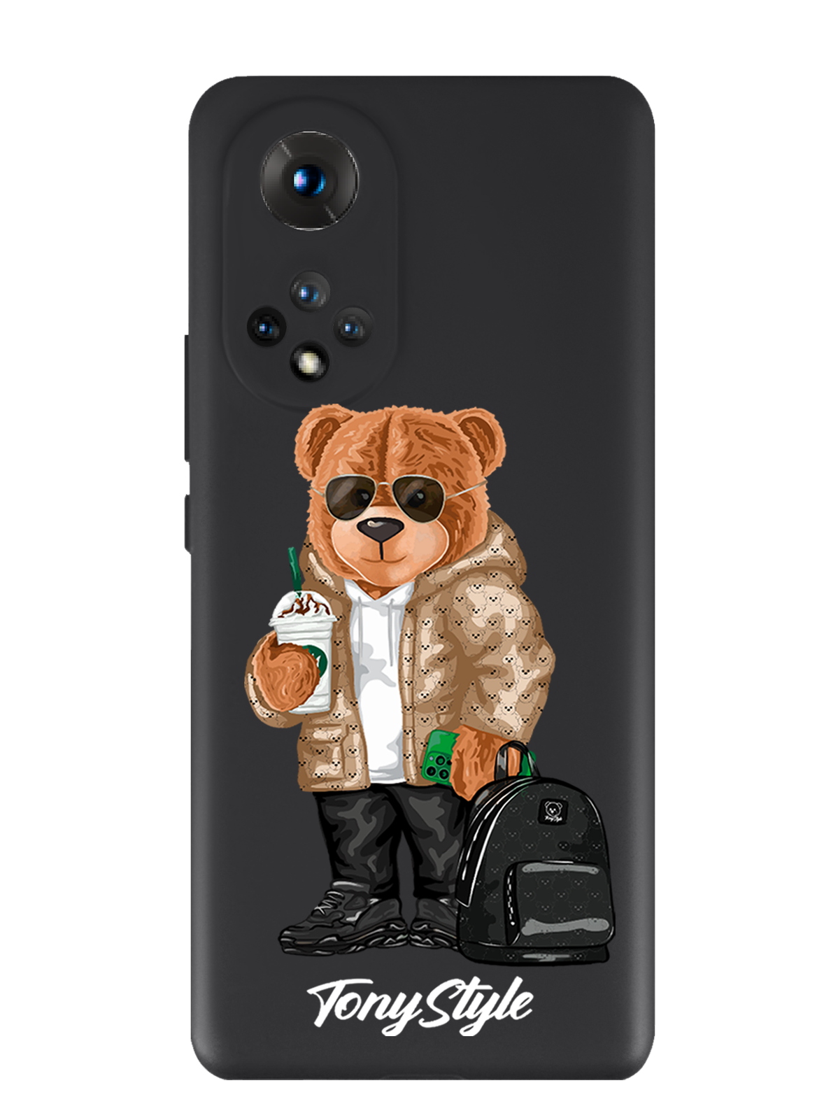

Чехол Tony Style Honor 50 Tony Style в очках, Коричневый;черный;белый, Honor 50 Tony Style в очках