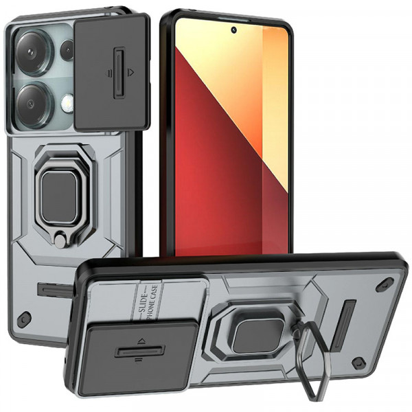 

Чехол RosCase Transformer Ring Holder для Xioami Redmi Note 13 Pro 4G / Poco M6 Pro 4G, Серый