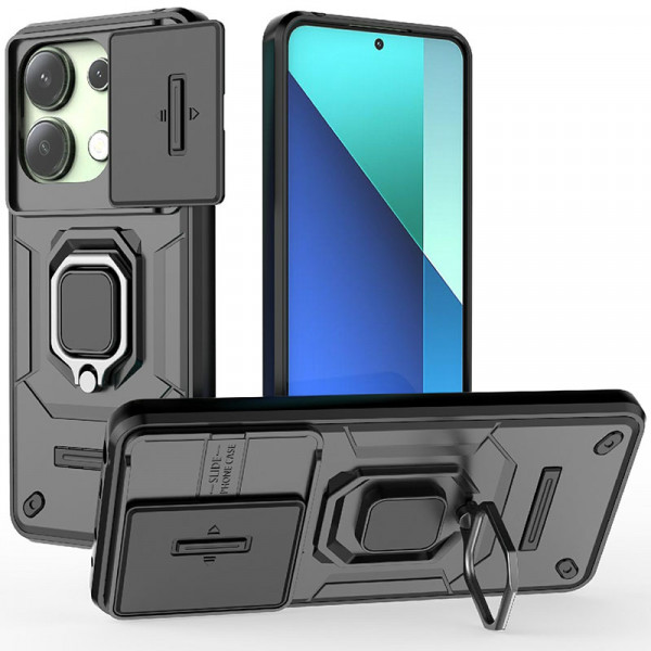 

Чехол RosCase Transformer Ring Holder для Xioami Redmi Note 13 4G, Черный