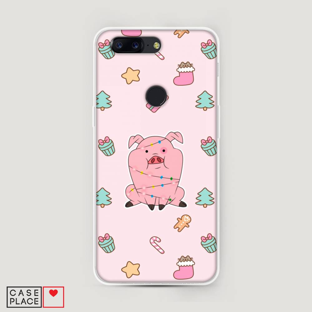

Чехол на OnePlus 5T "Розовая свинка", Розовый;зеленый, 150350-5