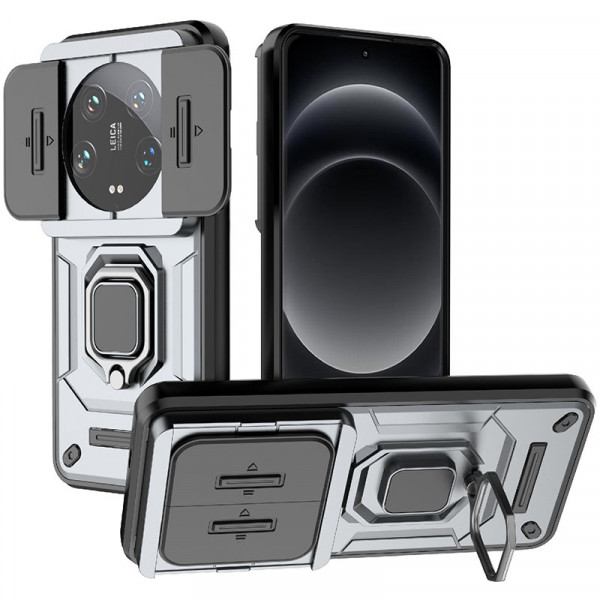 

Чехол RosCase Transformer Ring Holder для Xiaomi Mi 14 Ultra, Серый