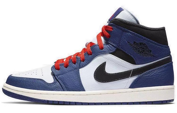 

Кеды унисекс Jordan Air Jordan 1 Mid синие 44 EU, Синий, Air Jordan 1 Mid