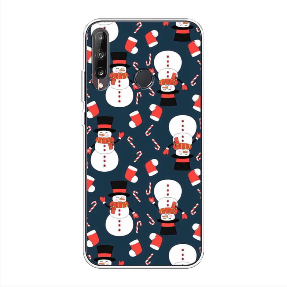 

Чехол на Huawei P40 Lite E "Синие снеговики", Синий;белый;красный, 612450-5