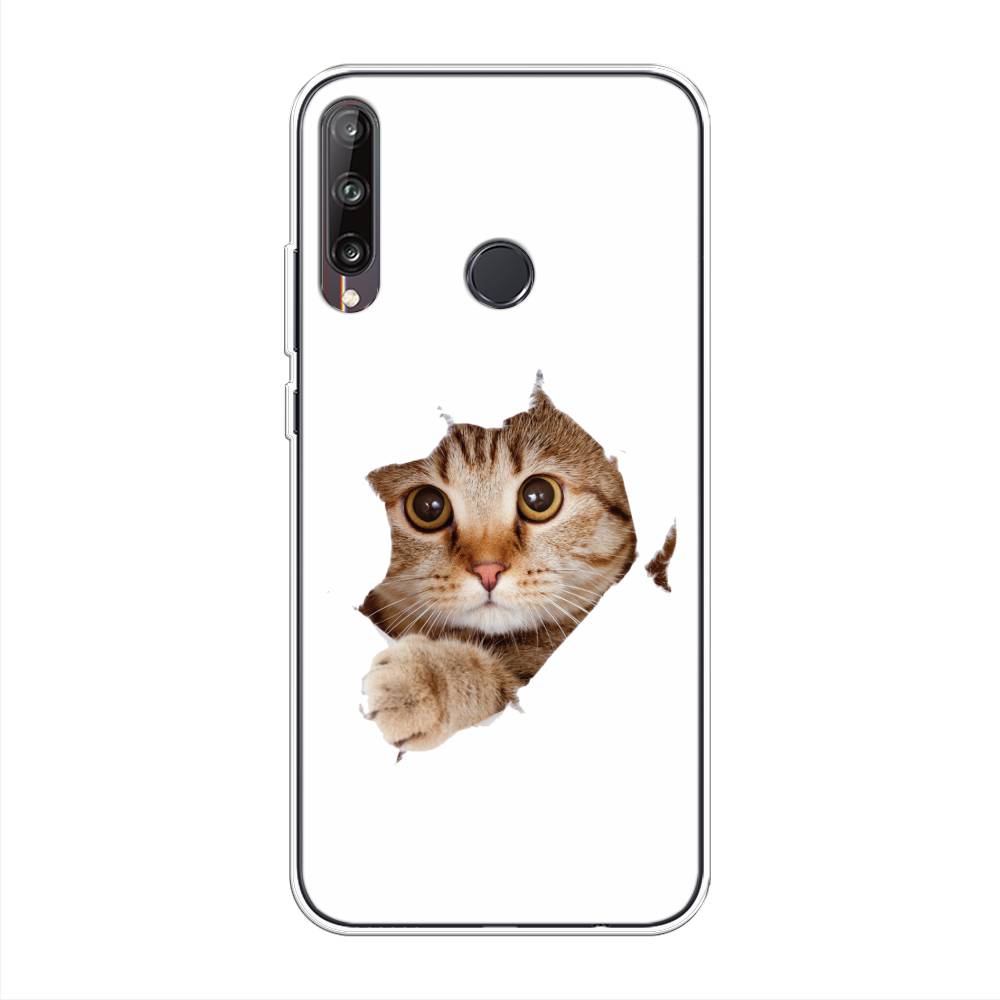 

Чехол на Huawei P40 Lite E "Кот и бумага", Белый;коричневый, 612450-1