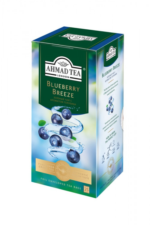 

Чай черный в пакетиках для чашки Ахмад Blueberry Breeze, 25*1,8 г