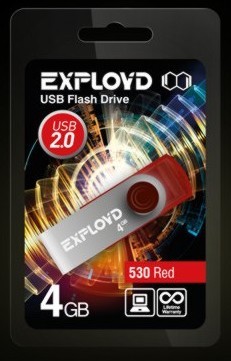 USB флэш-накопитель EXPLOYD 4GB 530 красный
