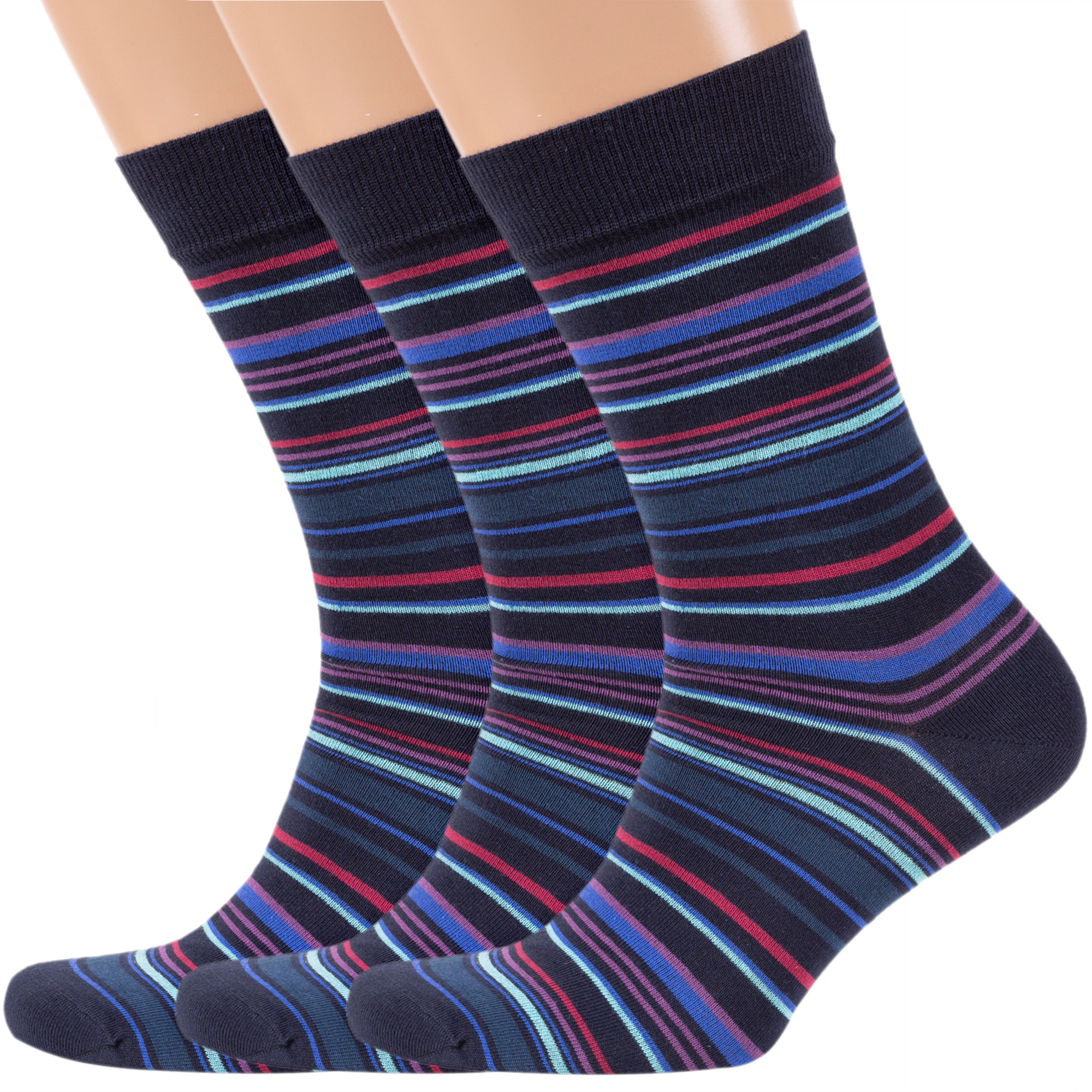 

Комплект носков мужских Rusocks синих; красных; бордовых; бирюзовых, 3-М3-13020