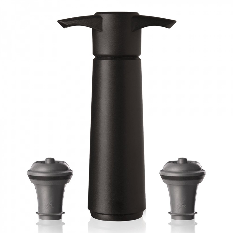 Вакуумный насос с 2 винными пробками, черный Vacu Vin